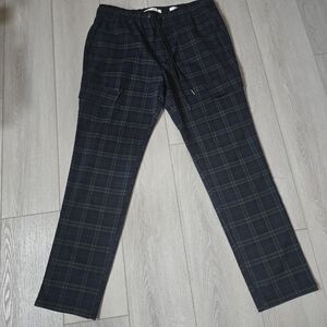 Men's Pacsun Navy/Green Plaid Cargo Pants Size Large